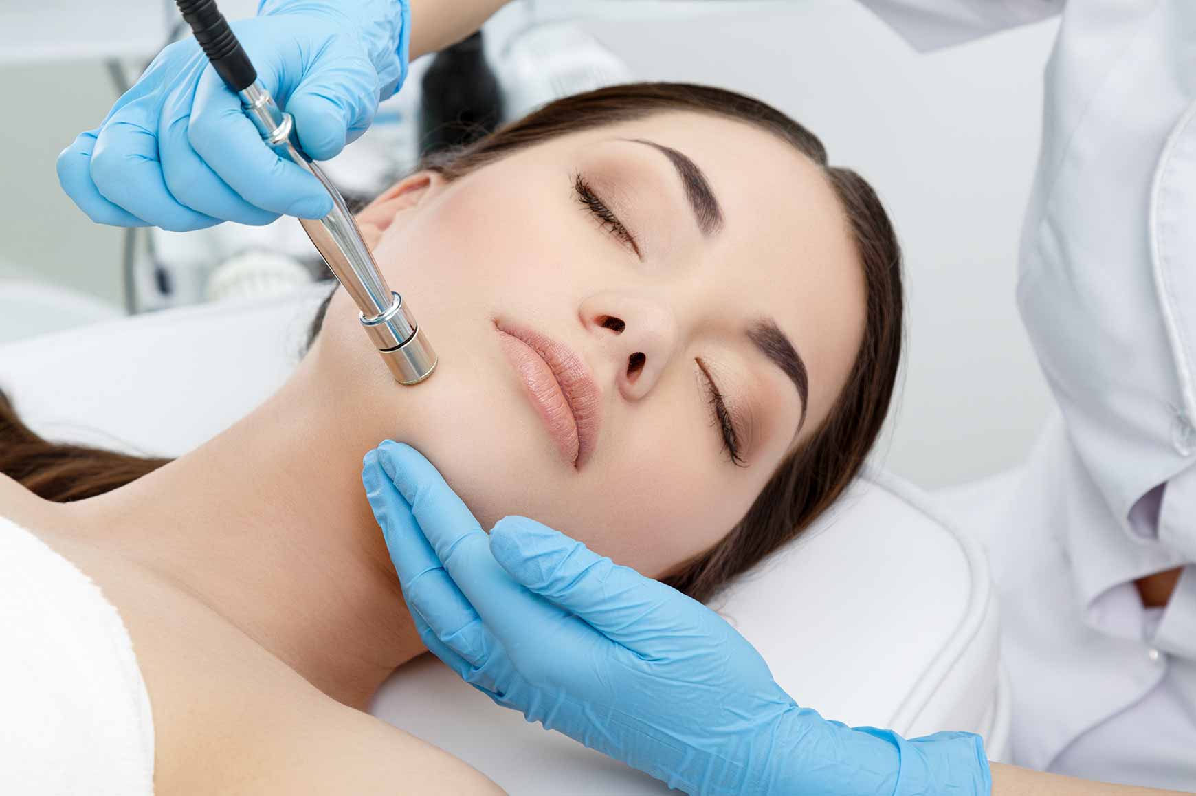 Microdermabrasion treatment helps to exfoliate the surface layers of skin on your face.