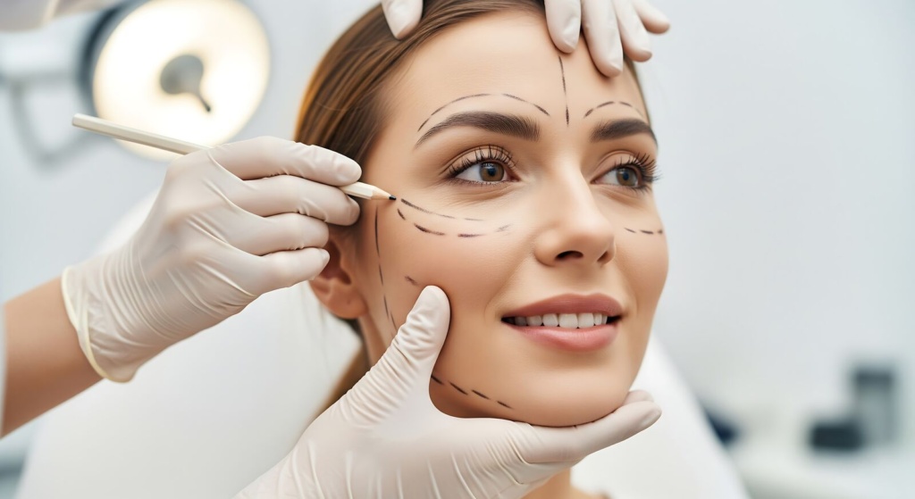 Injector mapping facial treatment areas on a patient